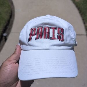 White Jordan Cap with Red Paris Embroidery NWOT